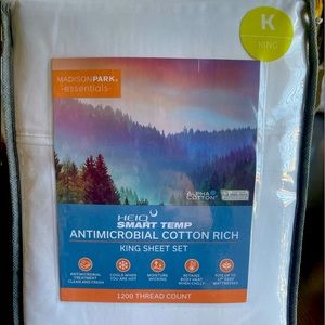King Size Madison Park 1200 Thread Count Smart Temp Antimicrobial Sheet Set